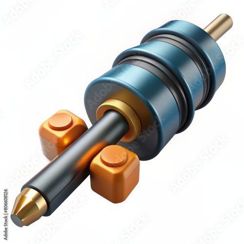 3D render of a screwdriver set with magnetic tips, on isolated white background, Generative AI