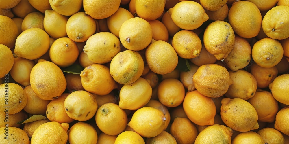 Bright yellow lemons are a great source of vitamin C and can be used in a variety of dishes, from lemonade to lemon meringue pie.