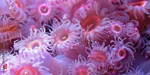  close-up of a pink and purple anemone