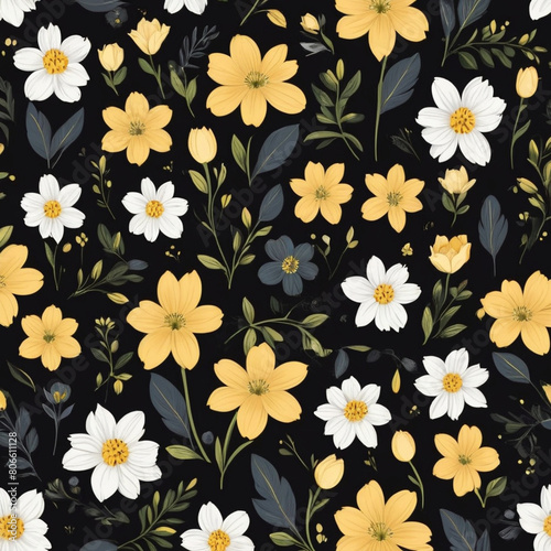 Repeating pattern, abstract pattern flat 2d flower