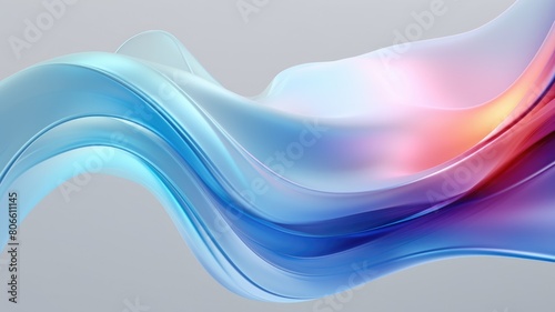 The abstract picture of the silky flexible wavy colourful and crystal clear water blue satin or fabric that waving around without breaking because of flexibility on the blank white background. AIGX01.