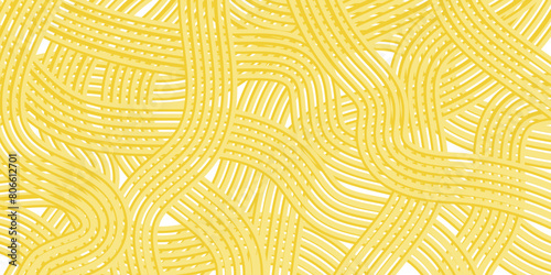 Noodle ramen wavy pattern. Italian spaghetti, macaroni texture.