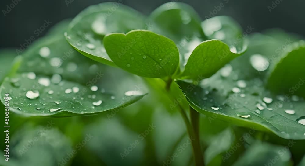 Macro Shot of a Plant with Raindrops Macro Shot of a Plant with Raindrops