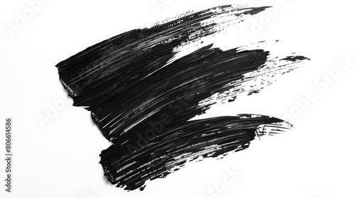 Abstract Black Brush Stroke Texture on White Background