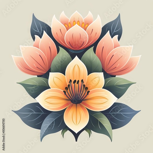 Icon for cruelty free cosmetics, designed with elegant, soft curves and a flower motif to highlight natural beauty