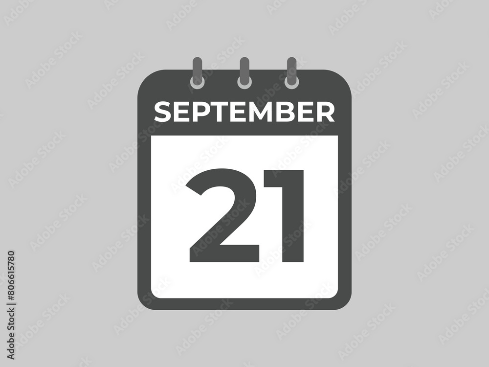 September 21 calendar reminder. 21 September daily calendar icon template. Calendar 21 September icon Design template. Vector illustration
September 21 calendar reminder. 21 September daily calendar icon template. Calendar 21 September icon Design template. Vector illustration
