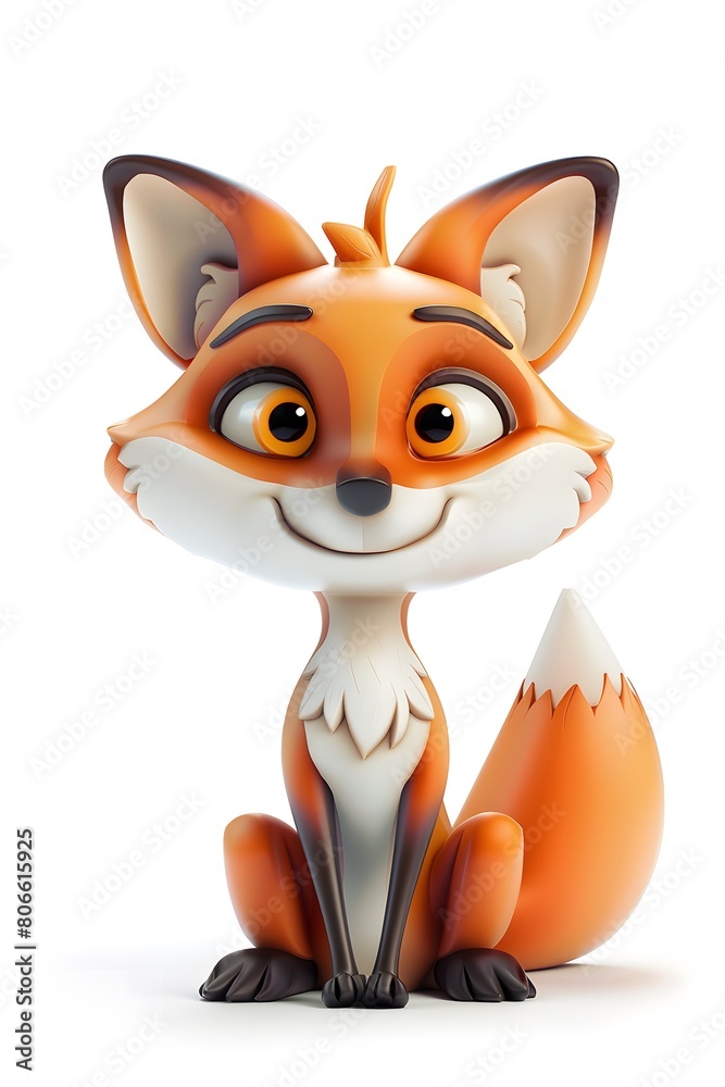 Obraz premium 3D Cute Fox Mascot Character