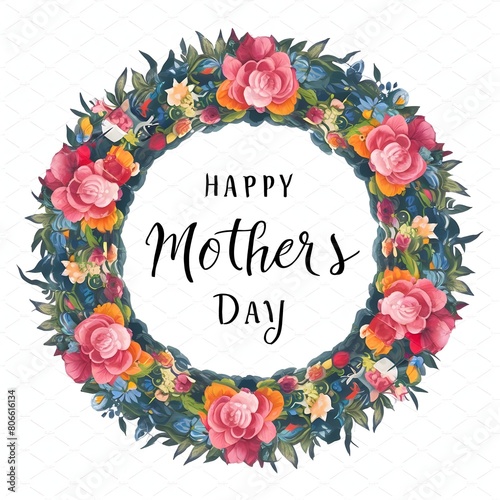 Happy Mother's Day greeting card with flowers