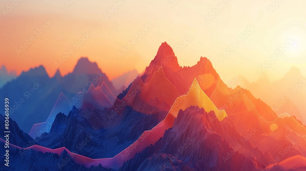 Sunlit peaks on a graph of progress, where every sunrise brings higher aspirations