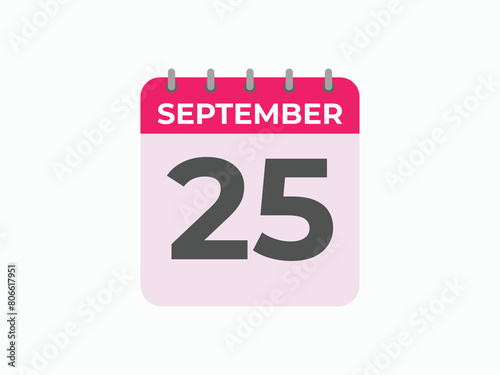 September  24 calendar reminder. 24 September  daily calendar icon template. Calendar 24 September  icon Design template. Vector illustration

