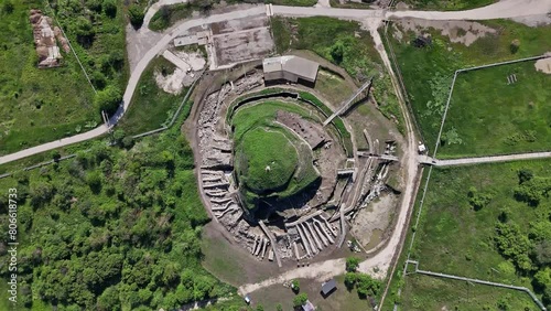 Provadia salt mines drone aerial view panorama photo