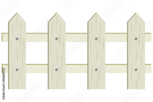 Wooden garden fence in the countryside to protect the farm of farmers, bamboo house fence, line pattern of decorative element