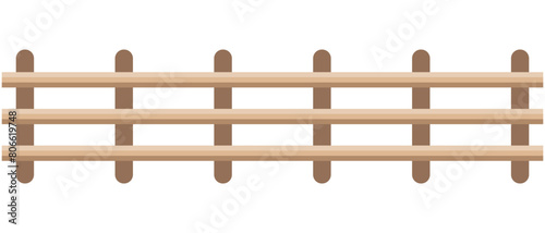 Wooden garden fence in the countryside to protect the farm of farmers, bamboo house fence, line pattern of decorative element