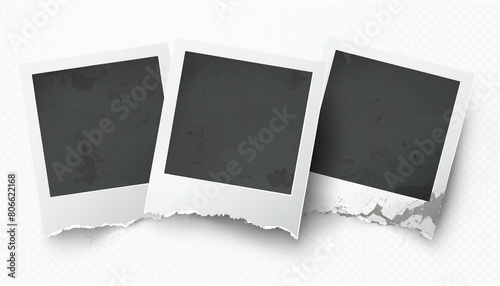 Torn vintage Polaroid photos with faded colors and ripped edges, offering a glimpse into a forgotten past