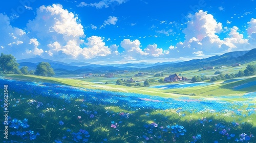 ネモフィラの花の風景10