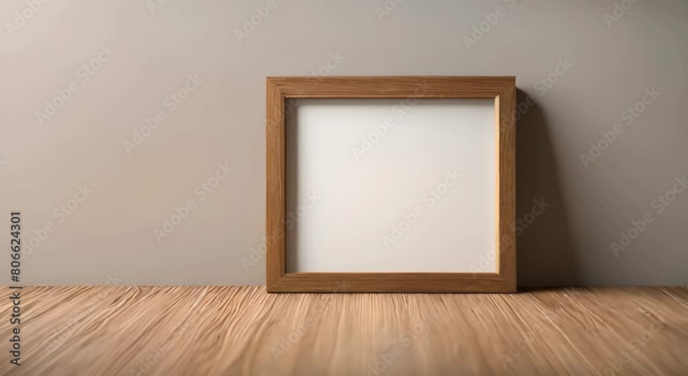 Wood Frame Mockup with Clean Backdrop Wood Frame Mockup with Clean Backdrop