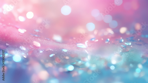 Beautiful soft bokeh background with pink and blue glitter