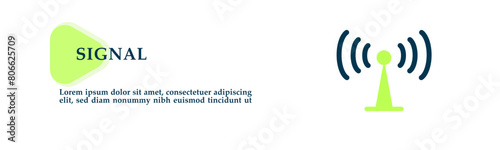 Signal icon on vector illustration concept. For background presentation, infographics, promotion or web banner graphics. 