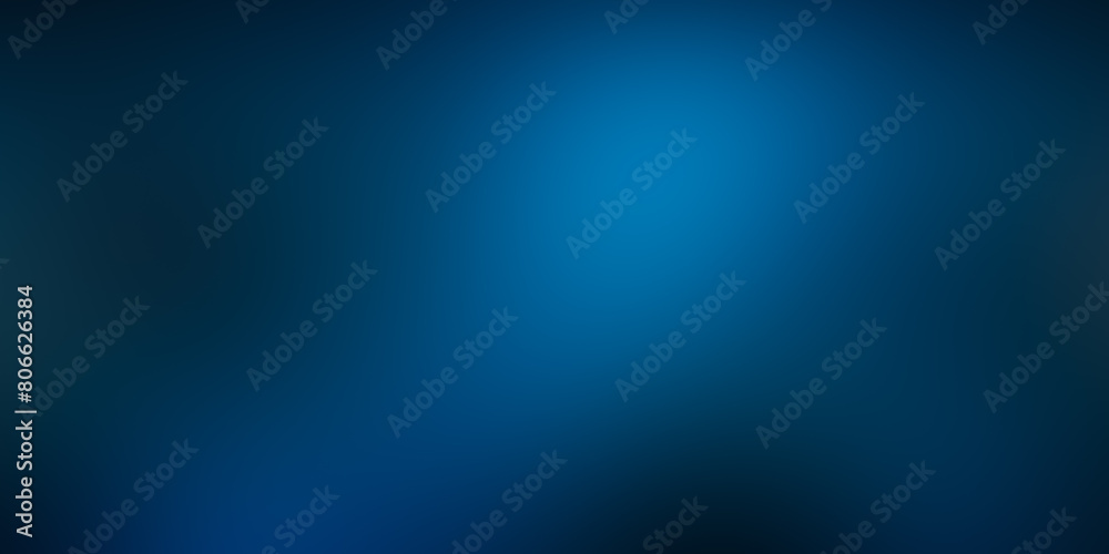 Abstract minimal blue gradient background with wavy glowing. Dark blue futuristic wall with smooth light lines.