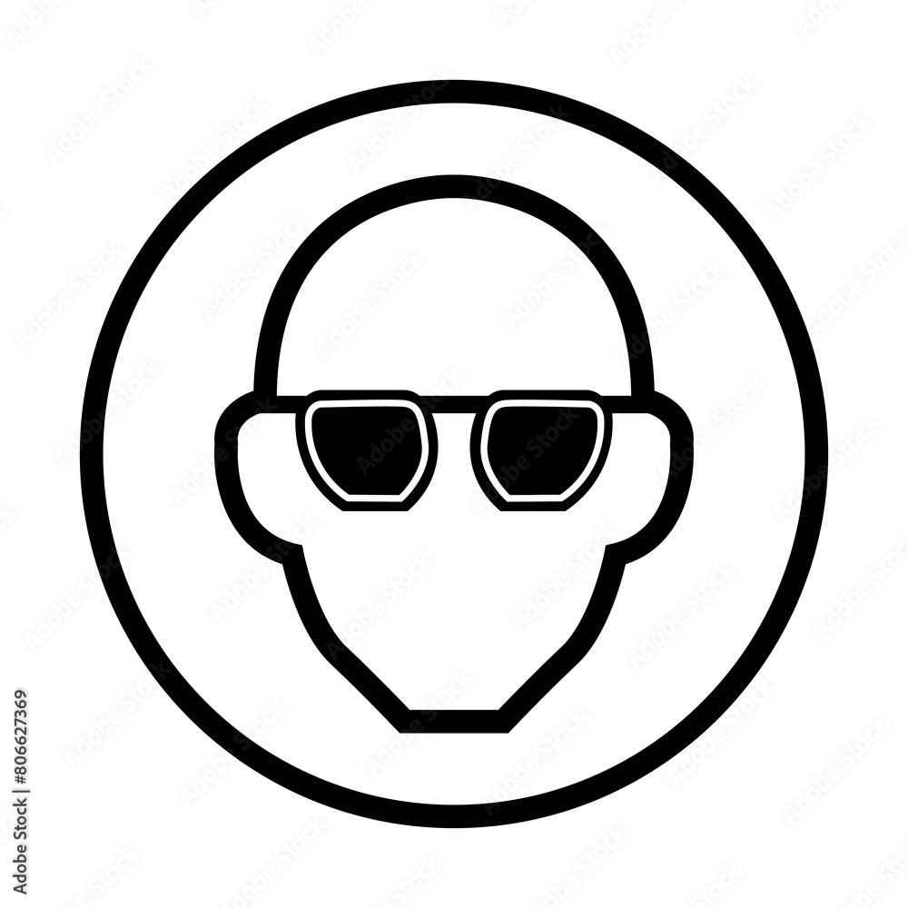 symbol wear safety glasses vector illustration