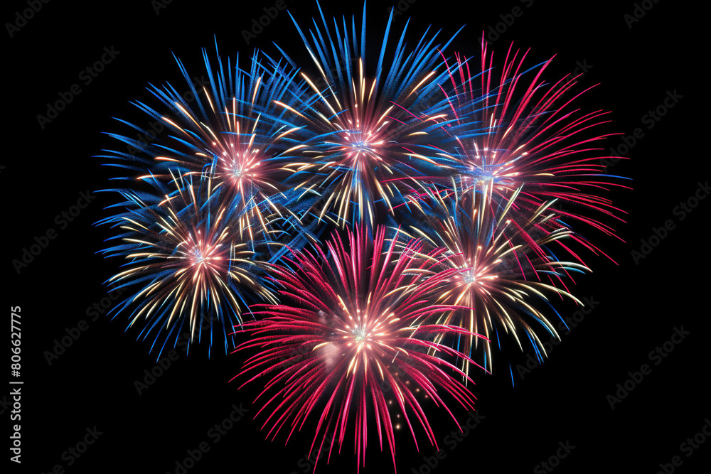 Generative ai on theme festive brightly fireworks on twilight background high in dark sky Generative ai on theme festive brightly fireworks on twilight background high in dark sky