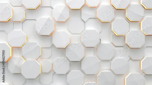 hexagon background. hexagon concept design abstract technology background. white hexagon gold light effect white background.