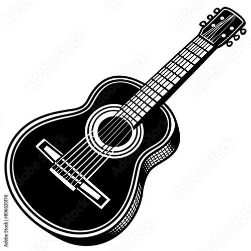 acoustic guitar vector illustration isolated on white background 