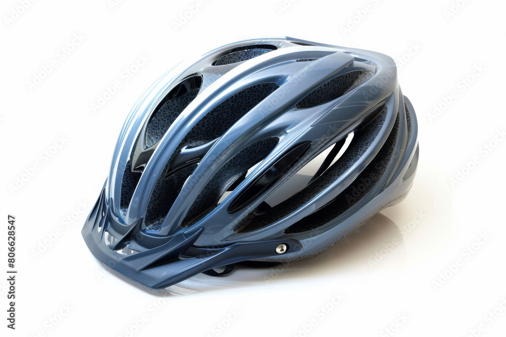 premium blue bicycle helmet on a white background close-up. The concept of protection and security.. premium blue bicycle helmet on a white background close-up. The concept of protection and security..