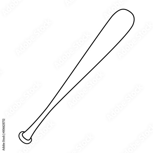 baseball bat line vector illustration