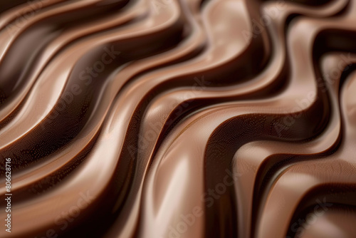 Generative ai on the theme of beautiful tasty liquid chocolate on wave abstract dark background photo