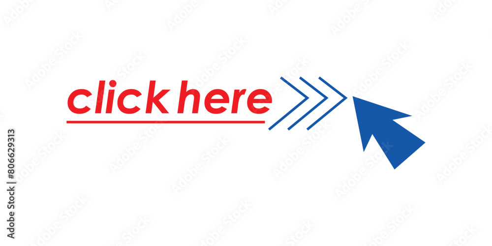 click here button design. cursor sign and symbol. click here button design. cursor sign and symbol.