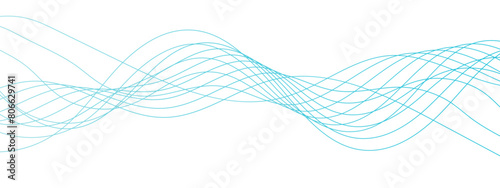 Abstract colorful glowing frequency sound wave technology curve lines background. Geometric Technology, data frequency gradient lines on transparent background. Used for science, business, template, 