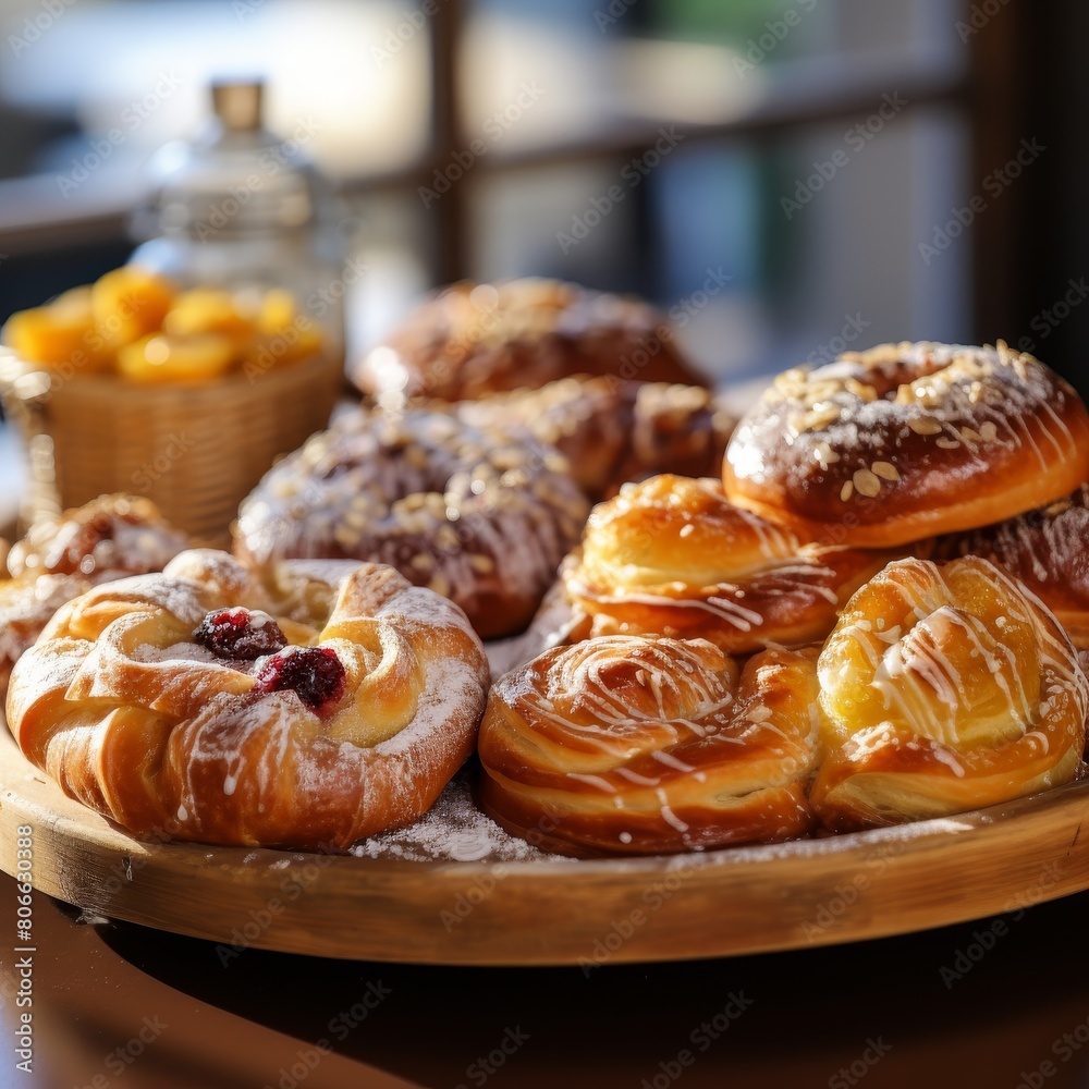 Assortment of freshly baked pastries and sweets Assortment of freshly baked pastries and sweets