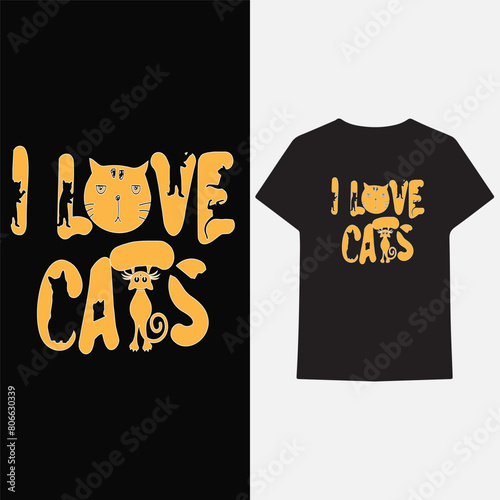 I Love Cats t-shirt design