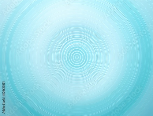Cyan thin concentric rings or circles fading out background wallpaper banner flat lay top view from above on white background with copy space blank 