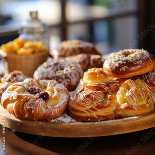 Assortment of freshly baked pastries and sweets