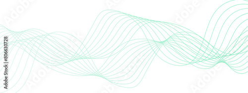 Abstract colorful glowing frequency sound wave technology curve lines background. Geometric Technology, data frequency gradient lines on transparent background. Used for science, business, template, 