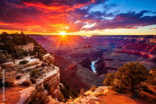 Breathtaking sunset over the grand canyon