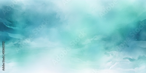 Cyan watercolor and white gradient abstract winter background light cold copy space design blank greeting form blank copyspace for design text photo  photo