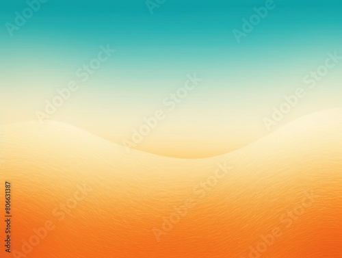 Cyan orange wave template empty space rough grainy noise grungy texture color gradient rough abstract background shine bright light and glow