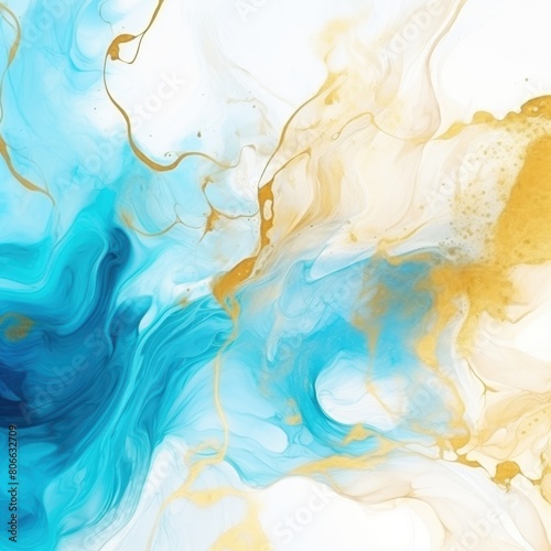 Gold background abstract water ink wave  watercolor texture blue and white ocean wave web  mobile graphic resource for copy space text 
