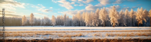 Wallpaper Mural Serene winter landscape with snow-covered trees Torontodigital.ca