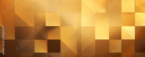 Gold color square pattern on banner with shadow abstract gold geometric background with copy space modern minimal concept empty blank copyspace 