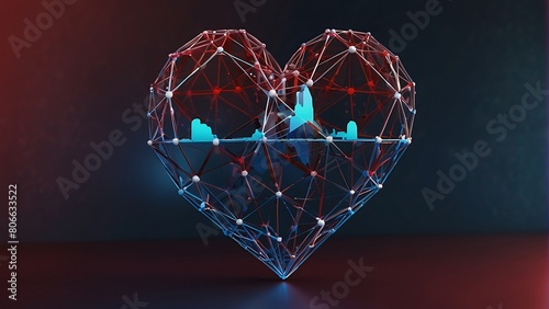 heart in the glass  Connected Wellness Abstract Polygon Heart 