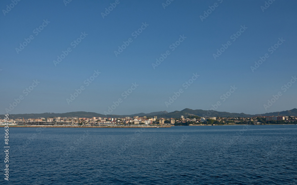 The Bouzas neighborhood in Vigo seen from the sea