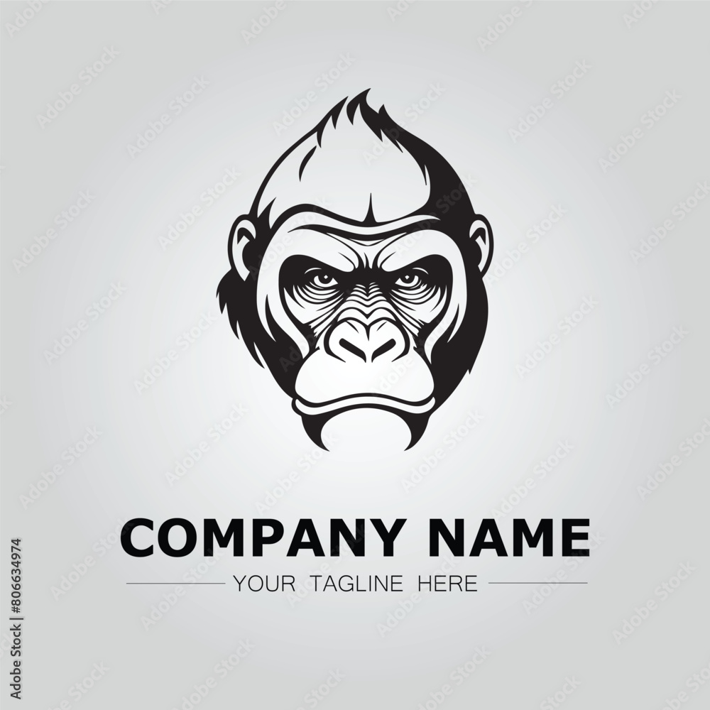 Gorilla symbol logo company vector image on the white background Gorilla symbol logo company vector image on the white background