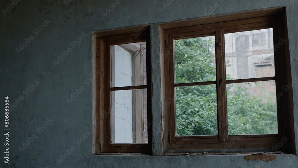 Empty False window frame on the wall as copy space Empty False window frame on the wall as copy space