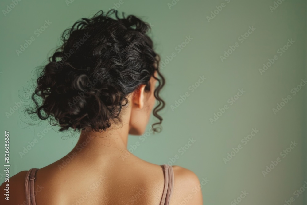 Portrait of a woman with her back to the camera