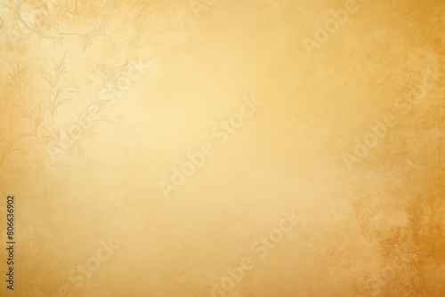 Gold soft pastel color background parchment with a thin barely noticeable floral ornament  wallpaper copy space  vintage design blank copyspace 