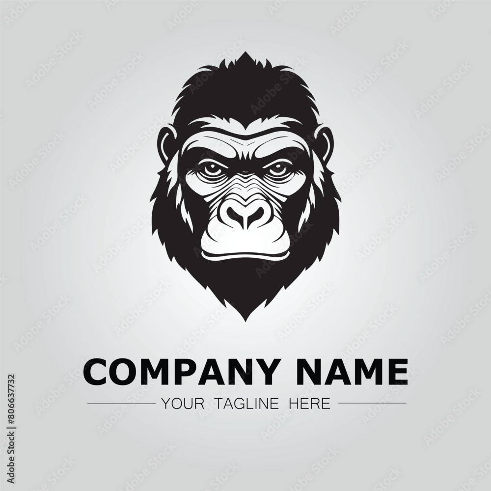 Gorilla symbol logo company vector image on the white background Gorilla symbol logo company vector image on the white background